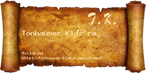 Tonhauser Klára névjegykártya